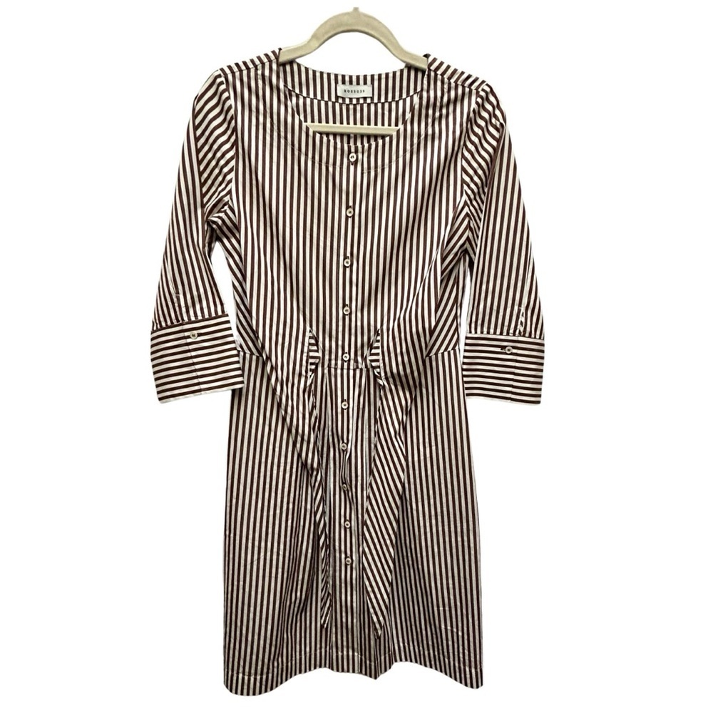 Rosso35 Striped Cotton Shirt Dress | Size 40 (US 6)